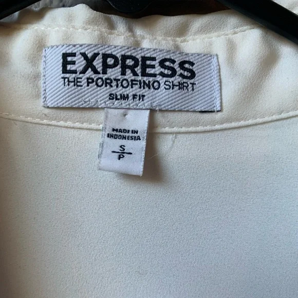 Express Portofino shirt. Slim fit. Cream color. Size S. - Picture 3 of 8